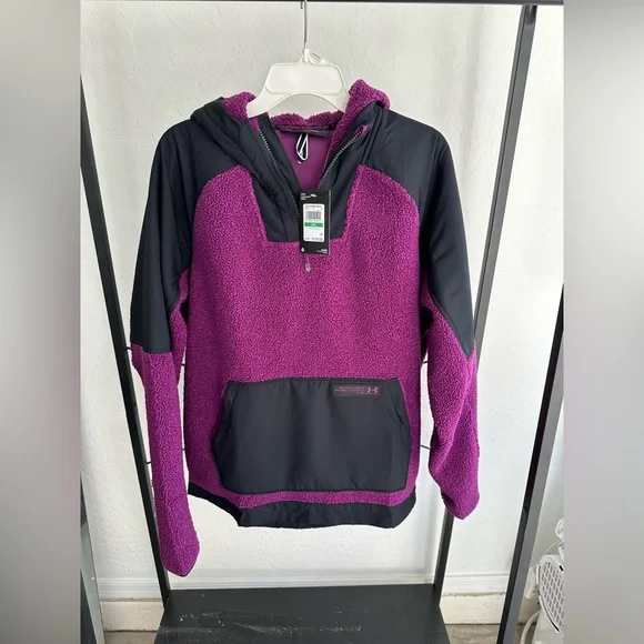 Under Armour Mission Anorak Jacket Purple/Black Size Large NWT - Picture 1 of 6